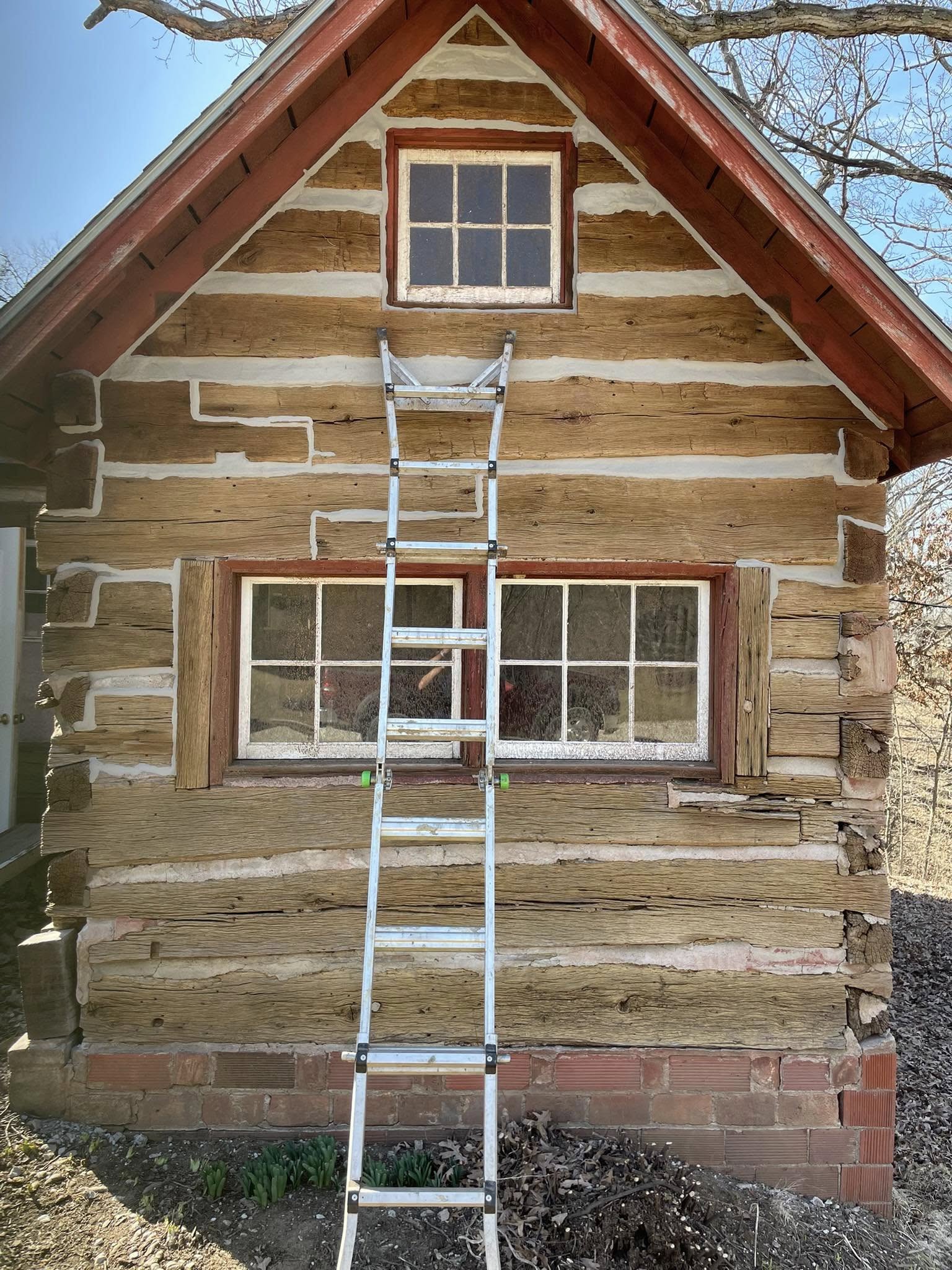 Restored two-story historic log home