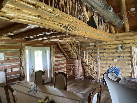 Sticks & Stones hand-notched cedar log cabin work