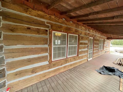 Sticks & Stones hand-notched cedar log cabin work