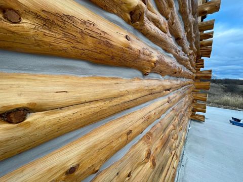 Sticks & Stones hand-notched cedar log cabin work