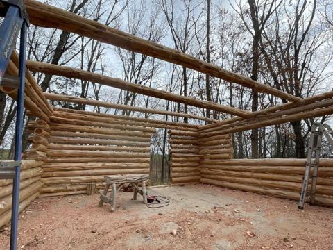Sticks & Stones hand-notched cedar log cabin work
