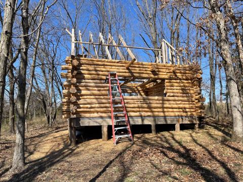 Sticks & Stones hand-notched cedar log cabin work