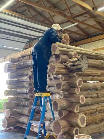 Sticks & Stones hand-notched cedar log cabin work