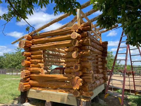 Sticks & Stones hand-notched cedar log cabin work
