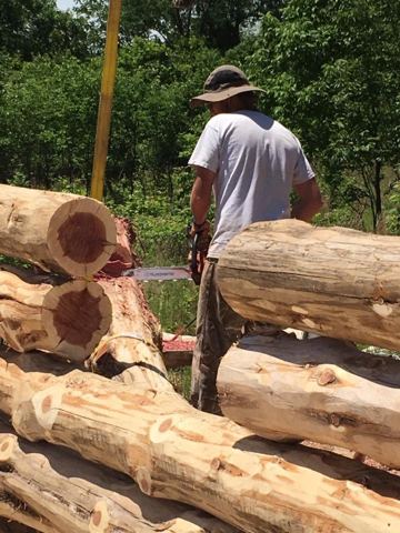 Sticks & Stones hand-notched cedar log cabin work