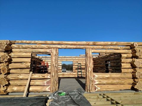 Sticks & Stones hand-notched cedar log cabin work