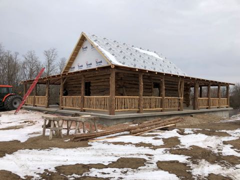 Sticks & Stones hand-notched cedar log cabin work