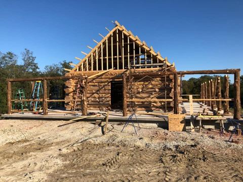 Sticks & Stones hand-notched cedar log cabin work