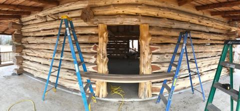Sticks & Stones hand-notched cedar log cabin work