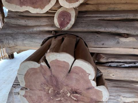 Sticks & Stones hand-notched cedar log cabin work