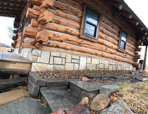 Sticks & Stones hand-notched cedar log cabin work